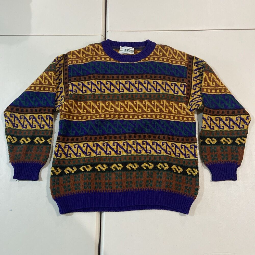 Vintage United Colors of Benetton Abstract Biggie Sweater Colorful Medium? Italy